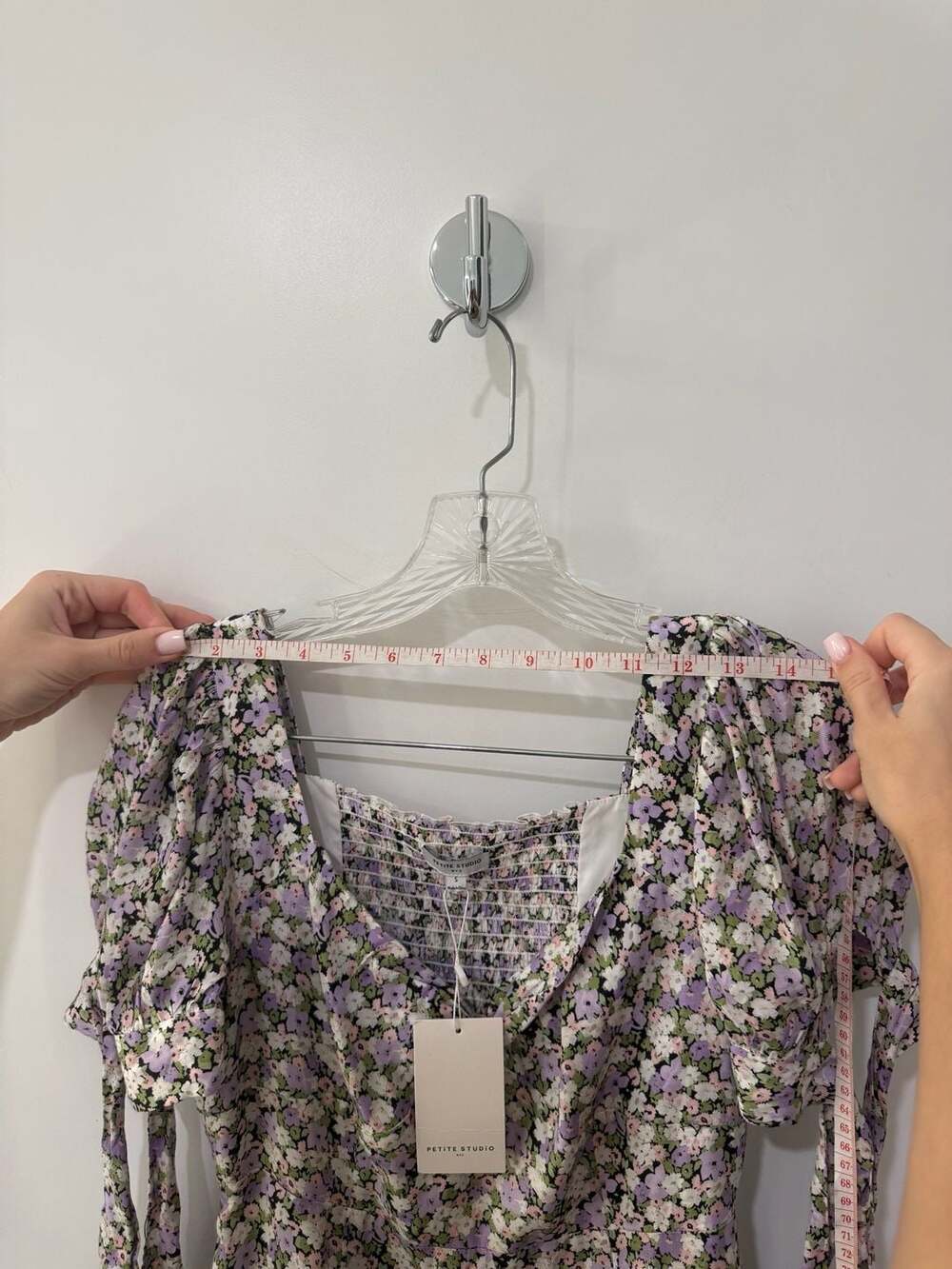 New Petite Studio NYC Zahra Floral Print Puff Sleeve Mini Dress - Picture 9 of 11